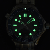 Montre de plongée automatique mécanique personnalisée, résistante à l'eau 50M, lumineuse, verre saphir synthétique, acier inoxydable 42mm, bracelet 20mm