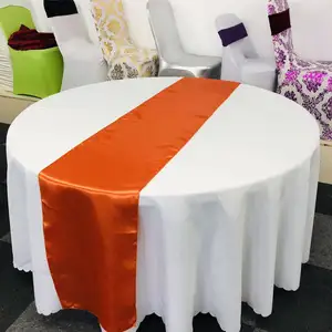 Corredores de mesa de cetim para festas de casamento, corredores de mesa de seda de 12" x 108"