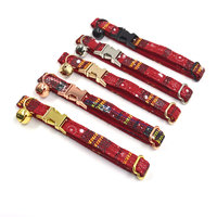 Collier pour chat avec clochette et motif de Noël mignon, nom gravé, rouge, accessoire pour les fêtes d'hiver