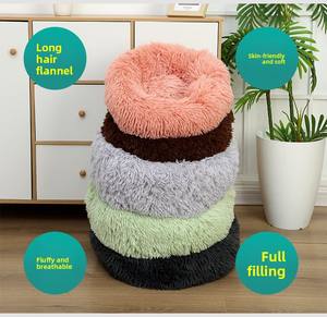 Haustierbett für Hunde & Katzen Donut-Form Plüsch Baumwolle Warm Komfortabel Tragbar Schützend für Alle Jahreszeiten - Product Image 6