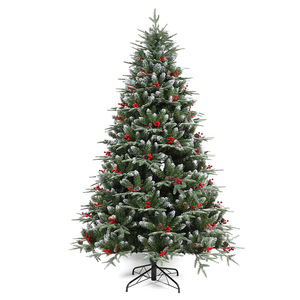 Artificial Christmas Tree Decorations Falling-Snow <strong>Pinecones</strong> Flocked Snow Fir Standing Base High Quality Wholesale Plastic Warm - Product Image 1
