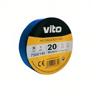 Ruban isolant en PVC Vito 19 mm 20 m bleu ignifuge pour câblage électrique - Product Image 2