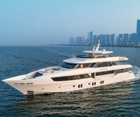 Yacht de luxe haut de gamme de 152 pieds, propulsé au diesel, avec moteur in-bord, en aluminium soudé, neuf, pour le tourisme, les sports nautiques et la pêche.