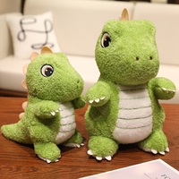Dinosaure en peluche vert gras à faible MOQ, jouet éducatif pour enfants, cadeau d'anniversaire pour enfants, dinosaures en peluche en gros