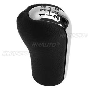 Poignée de levier de vitesses chromée à 5 vitesses en cuir PU pour Toyota AYGO Verso Corolla RAV4 Avensis Yaris - Product Image 3