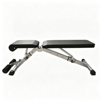 Banc de musculation pliable multifonctionnel réglable pour usage domestique, épaissi et élargi, en tube carré gris