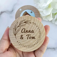 Ouvre-bouteille en bois personnalisé Logo gravé Aimant de réfrigérateur-Parfait pour la décoration de pub et les cadeaux personnalisés