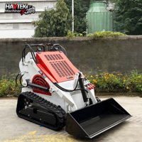 Mini-chargeuse compacte HAVTEK460 diesel, sur chenilles, avec fonction de rétrocaveuse et chargeur frontal, PLC, haute efficacité, taille personnalisable