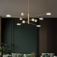 Lámpara de Techo LED de Lujo Italiana Moderna de Latón Macizo, Altura Ajustable, Diseño Minimalista de Ramas, para Sala de Estar, Dormitorio, Comedor