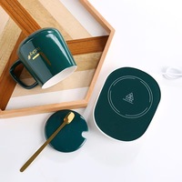 Taza de Café de Cerámica con Control de Temperatura Inteligente MNQ, Taza Térmica con Autocalentamiento a Temperatura Constante, Set de Regalo Empresarial