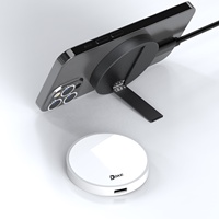 Support de charge sans fil magnétique pliable portable en alliage d'aluminium pour iPhone pour autres smartphones Support de chargeur sans fil magnétique