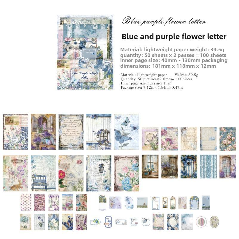 D Lettre de fleur bleue et violette