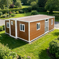FLKT Villa de luxe moderne préfabriquée, pliable à double aile, résistante aux intempéries et au feu, extensible, en conteneur de 20 ou 40 pieds pour habitation