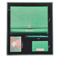 Hochwertige Herstellung Benutzer definierte Benutzer definierte Logo Notebook Geschenkset Luxus Notizbuch Geschenkset Grün Notebook Geschenkset