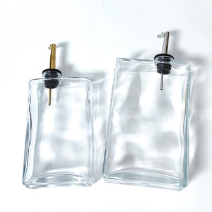 Bouteille d'huile d'olive en verre multi-usage, distributeur de sauce soja recyclable avec bec verseur en métal doré/argenté pour huile, vinaigre balsamique - Product Image 6