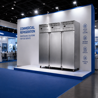 Congélateur à air pulsé de grande capacité 1800L, équipement de cuisine commerciale, acier inoxydable, congélateur rapide à 3 portes