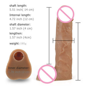 Mangas de pene de silicona suave para hombres y mujeres, Juguetes sexuales realistas con cinturón y correa para aumento de pene - Product Image 6