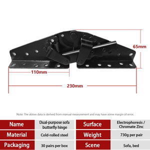 مفصلات أثاث حديثة قابلة للتعديل من الفولاذ متينة للأريكة والسرير، آلية طي بزاوية 3 أوضاع مع مسند ظهر قابل للرفع - Product Image 3