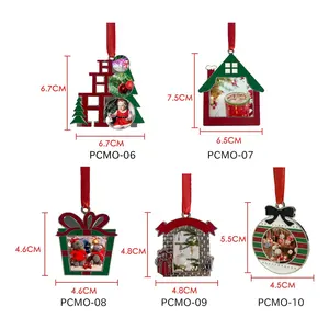 Prosub Wholesale Sublimation Ornaments Blanks Zinc Alloy Hearth Shape Christmas Tree Hanging Decor Party Sublimation Ornaments