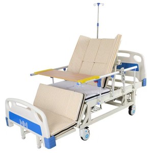 Lit médical multifonctionnel Jiaxin, électrique et manuel, réglable pour personnes âgées et patients paralysés, avec barreaux latéraux et support pour perfusion intraveineuse. Pôle - Product Image 1