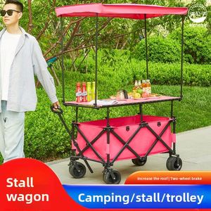 Chariot pliant en plastique compact et très demandé, facile à utiliser pour le camping, les pique-niques et les vendeurs ambulants - Product Image 4