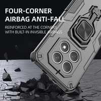 Coque de téléphone multifonctionnelle de luxe antichoc et tendance avec anneau métallique rotatif pour Redmi Note 15 – Vente en gros usine à prix réduit