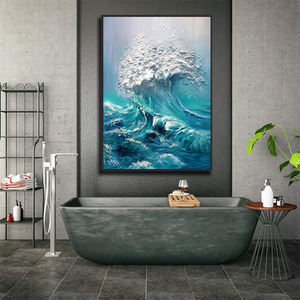 Decorazione murale di grandi dimensioni opere d'arte moderne fatte a mano tela acrilico blu astratto onde del mare dipinti paesaggio marino <span class=keywords><strong>Art</strong></span> - Product Image 2