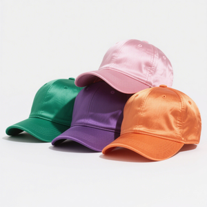 Topi bisbol Satin polos berkilau pria wanita, topi bisbol PAS dapat disesuaikan banyak warna luar ruangan - Product Image 5