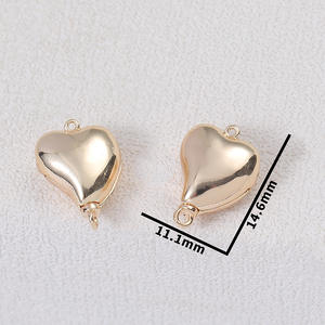 Accessori Zhongxing Versione Luminosa, Chiusura <span class=keywords><strong>a</strong></span> Forma di Cuore per Bracciali e Collane Fai-da-Te, con Terminale Piatto - Product Image 3