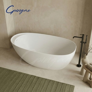 Baignoire autoportante en forme d'œuf, baignoires et bains à remous, baignoire autoportante de qualité standard en surface solide - Product Image 1