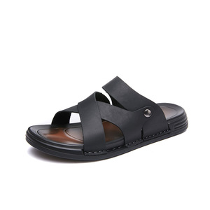 Chaussons d'été en cuir pour hommes avec semelle de haute qualité, respirants, frais, confortables, décontractés, cousus à la main, vente en gros d'usine - Product Image 5