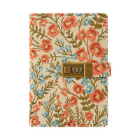 Carnet de notes B6 vintage avec cadenas, broderie personnalisée transfrontalière, papier épais 100g, journal intime cadeau pour adolescents