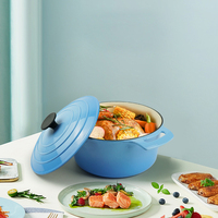 Cocotte en fonte émaillée colorée personnalisable de 28 cm, antiadhésive et résistante au four, pour la cuisine professionnelle (vente en gros)