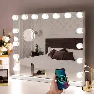 60*50cm bàn bàn trang điểm LED thắp sáng Vanity trang điểm Hollywood Gương trắng trong kho