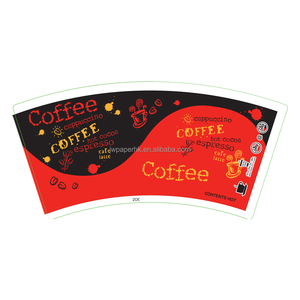 Feuille d'impression en vrac pour gobelets en papier alimentaire PE double couche, imprimés, à paroi simple, jetables, étanches, avec logo personnalisé - Product Image 6