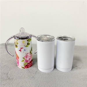 Meilleur cadeau 12oz 360ml Même largeur de haut en bas enfants bébé gras droit sublimation 12oz tasses de voyage avec couvercle paille - Product Image 2