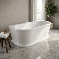 Baignoire rectangulaire autoportante de style américain, mince et tridimensionnelle, pour salle de bain, hôtel, usage domestique, petite taille, transfrontalière