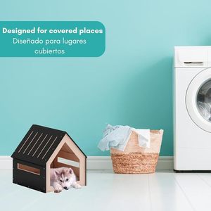 Kare Eko Dostu Evcil Hayvan Kafesi Ahşap Görünümlü Ayrılabilir İç Mekan Kediler ve Küçük Köpekler İçin - Product Image 2