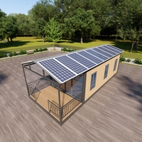 Maison préfabriquée hors réseau à énergie solaire avec panneaux solaires pour l'hébergement de camps de construction isolés