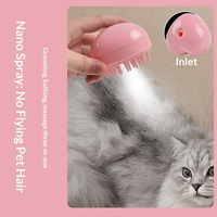 Brosse peigne vapeur ABS pour animaux de compagnie, éliminateur de poils, nettoyage et massage, pour chats et chiens