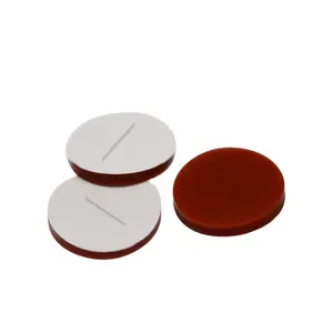 Factory Price customized size Red Silicone Septum for sale Screw Cap with septa for chromatography vial