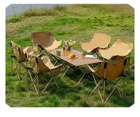 Table pliante d'extérieur, table à roulettes, table de camping portable, ensemble table et chaises, mobilier de pique-nique d'extérieur