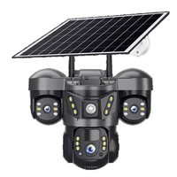 Caméra de sécurité domestique sans fil IP 1080P à énergie solaire basse consommation V380 Pro avec interphone vocal, vision nocturne infrarouge, 4G/WiFi à distance