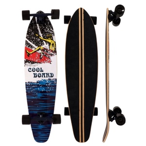 คุณภาพสูงสเก็ตบอร์ดปลารูปร่าง Longboard สีเมเปิ้ลดาดฟ้า Lond บอร์ดต่ําราคาโรงงานที่กําหนดเองที่ดินท่องสเก็ตบอร์ดเปล่า - Product Image 3