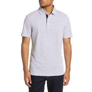 Tessuto personalizzato sublimazione personalizzabile in maglia <span class=keywords><strong>di</strong></span> cotone <span class=keywords><strong>di</strong></span> lusso estivo lavorato a maglia per <span class=keywords><strong>Polo</strong></span> a maniche corte con stampa Logo personalizzato - Product Image 2