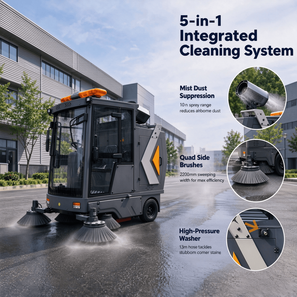 Heavy Duty Ride-On Self-Propelled Cleaning Machine Fog Cannon Water ...
