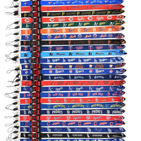 Premium 2017 USA MLB Logo Poliéster Moda Cuello Cordón Gancho 2 caras 30 Equipos Llavero Correa desmontable Cámara para teléfono móvil