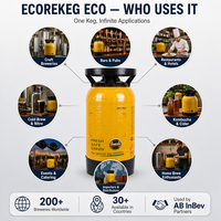 Ecorekeg 20L Fût Réutilisable en PEHD pour Brassage Domestique, Simple Paroi, Qualité Alimentaire, Pressurisé, pour Bar à Pression, Fêtes, Vente en Gros, Usine