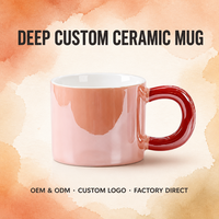 Taza de Cerámica de 350 ml con Logotipo Personalizado, Impresión en Ambos Lados, Taza de Café para Regalos, Estilo Ins