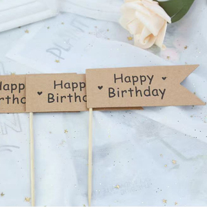 Decorazione della <span class=keywords><strong>torta</strong></span> carta kraft plug-in cottura vestire carta da lettere <span class=keywords><strong>buon</strong></span> <span class=keywords><strong>compleanno</strong></span> amore fiore arco bandiera - Product Image 3
